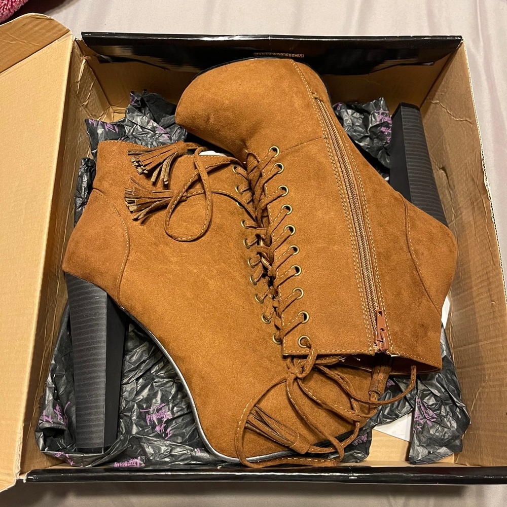 Torrid Tan Booties size 9. Worn once indoors